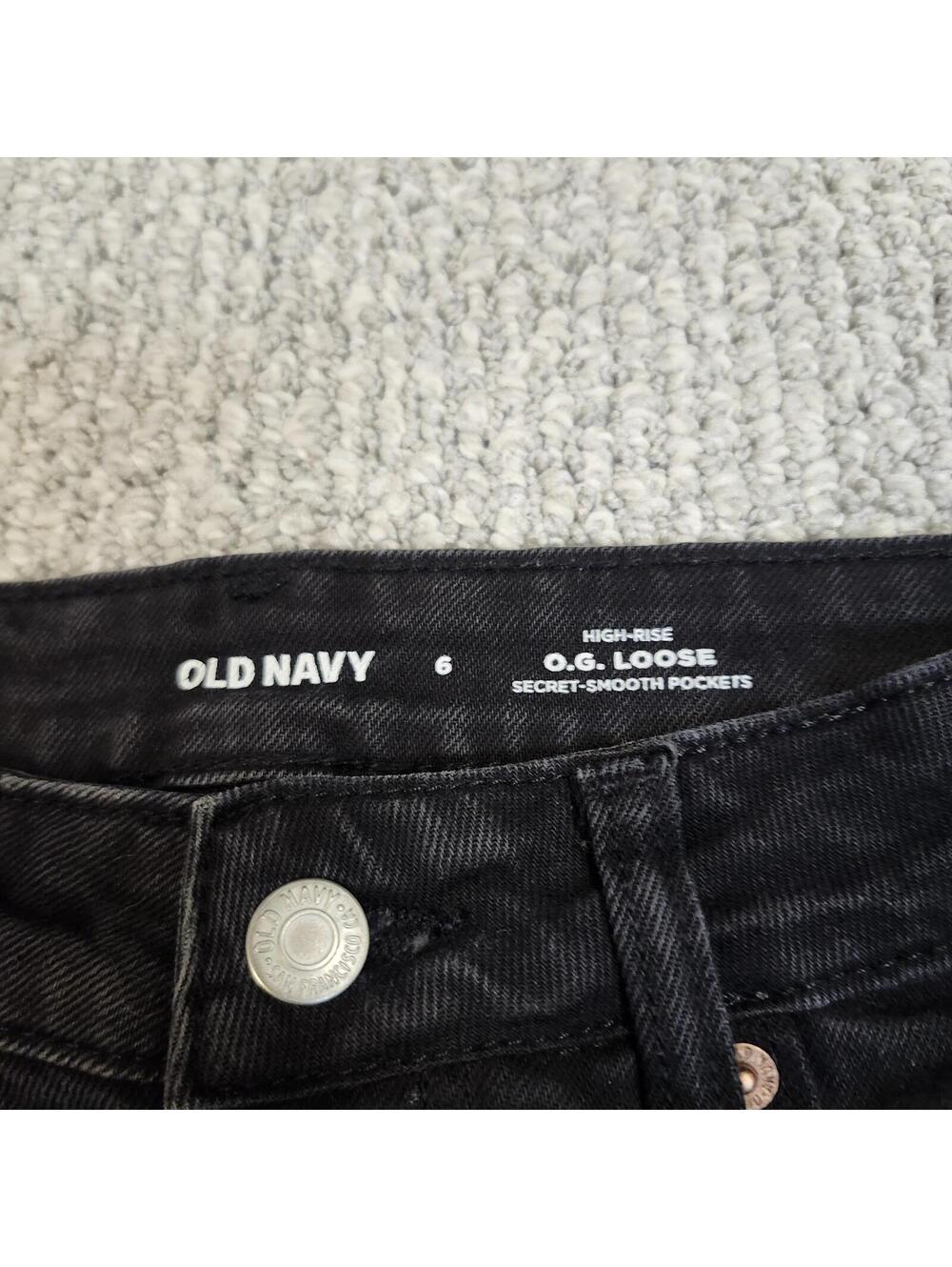 Old Navy High-Rise O.G. Loose Black Jeans Size 6 - Picture 9 of 12